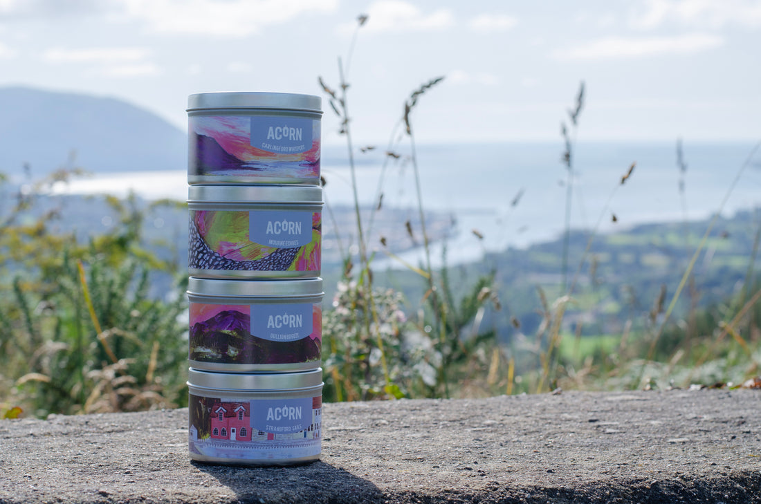 Bolster Community introduces the 'Scents of Home' collection by ‘Acorn’ - Candles with a Cause inspired by the Mourne Gullion Strangford Geopark